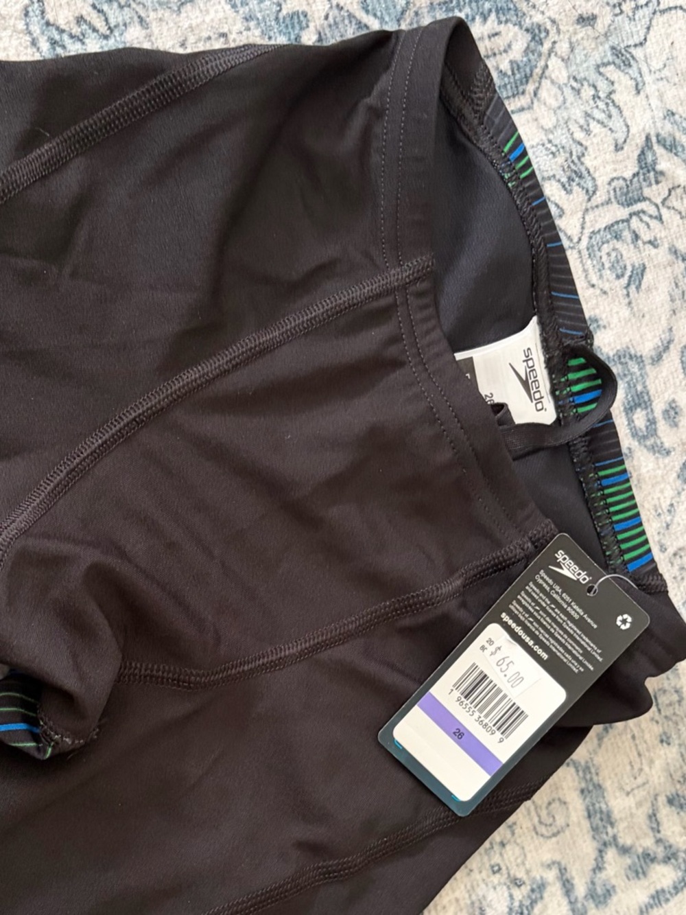 Speedo Men's Space Train Jammer Black/Blue/Green Speedos - Picture 11 of 16